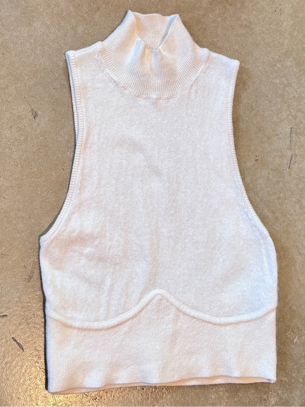 Simkai Sleeveless Mock Neck Crop Sweater - small